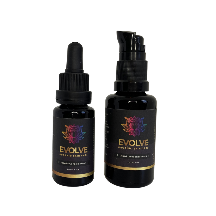 Left side of Evolve Desert Love Facial Serum by Lotus Evolutions